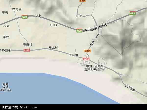 海南省三亚市天涯镇地图(地图)