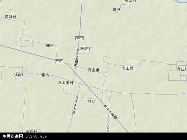 中国河南省漯河市召陵区万金镇地图(卫星地图)图片