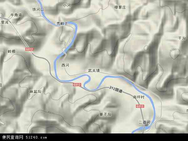 中国陕西省商洛市丹凤县武关镇地图(卫星地图