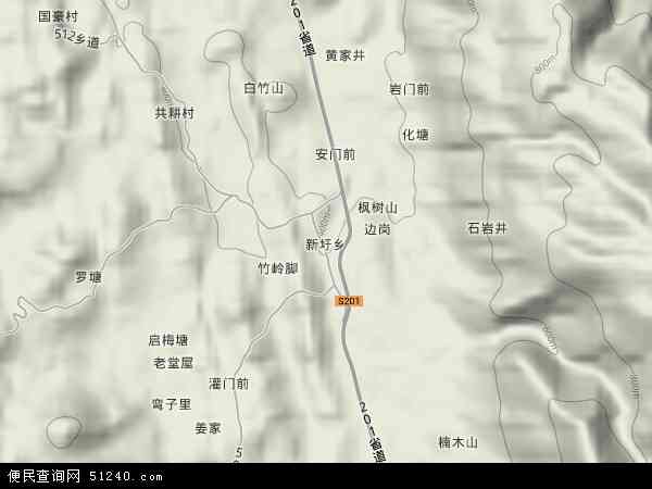 中国广西壮族自治区桂林市灌阳县新圩乡地图(卫星地图)图片