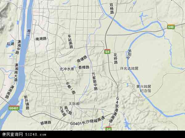 中国湖南省长沙市雨花区地图(卫星地图)