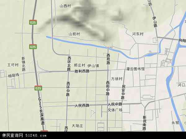 中国江苏省连云港市灌云县伊山镇地图(卫星地图)