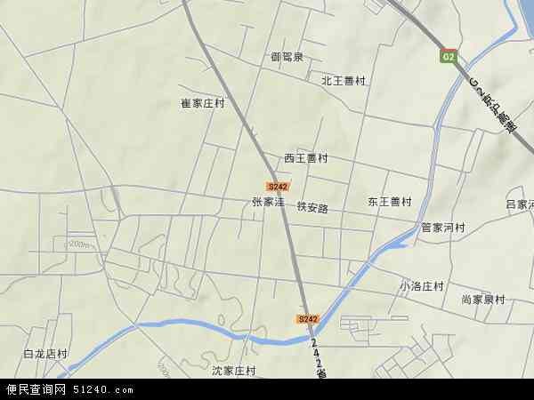 中国山东省莱芜市莱城区张家洼地图(卫星地图