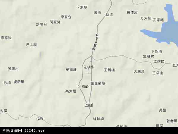 中国安徽省安庆市宿松县佐坝乡地图(卫星地图)图片