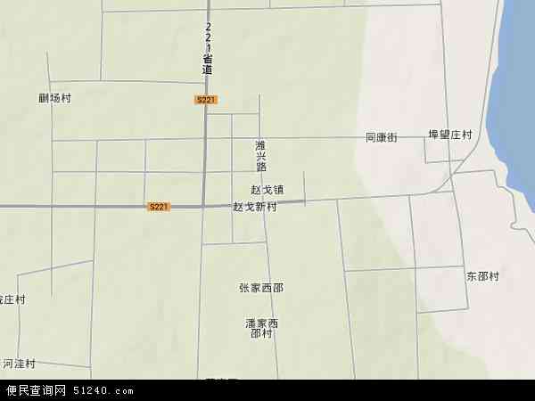 中国山东省潍坊市坊子区赵戈镇地图(卫星地图)图片