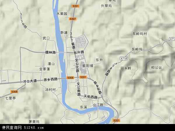 中国江西省上饶市婺源县紫阳镇地图(卫星地图)图片