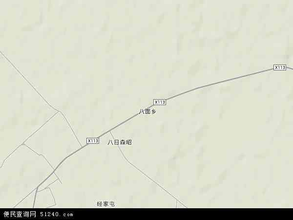 中国吉林省白城市通榆县八面乡地图(卫星地图)图片