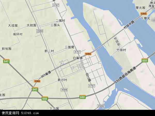 中国广东省珠海市斗门区白蕉镇地图(卫星地图