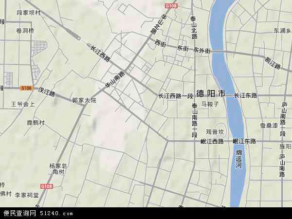 中国四川省德阳市旌阳区城南地图(卫星地图)图片