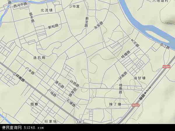 中国广西壮族自治区玉林市北流市城南地图(卫星地图)图片