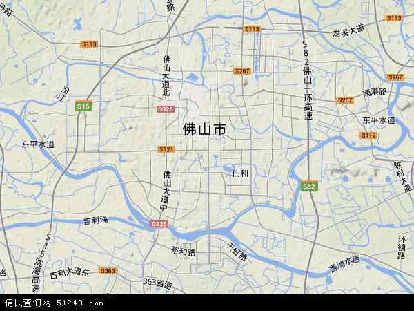 中国广东省佛山市禅城区地图(卫星地图)图片