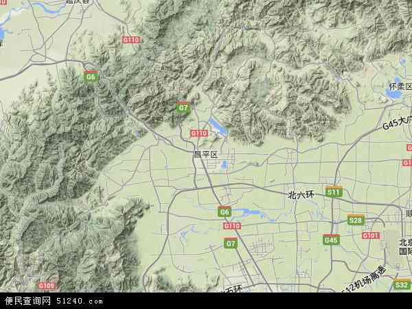 中国北京市昌平区地图(卫星地图)
