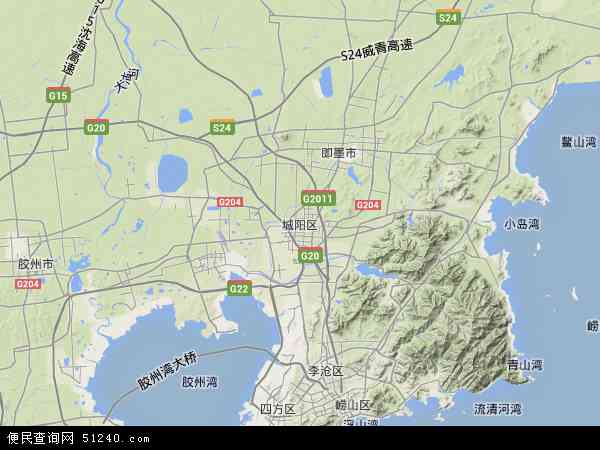 中国山东省青岛市城阳区地图(卫星地图)图片