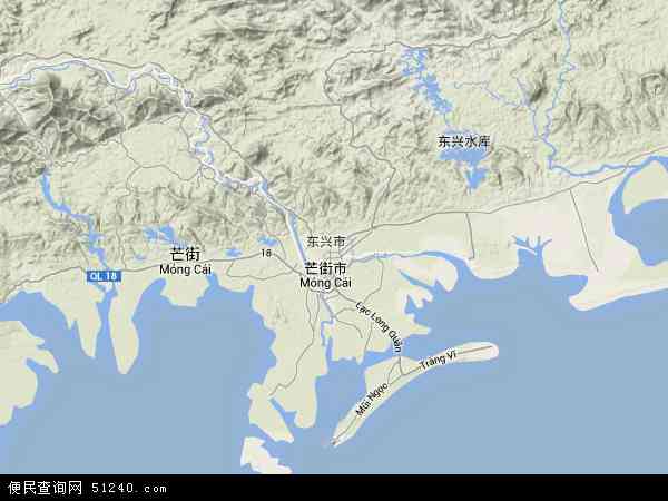 中国广西壮族自治区防城港市东兴市地图(卫星地图)图片