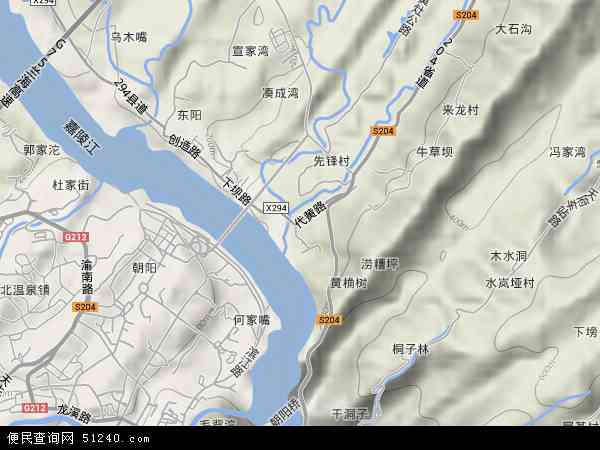 中国重庆市北碚区东阳地图(卫星地图)图片