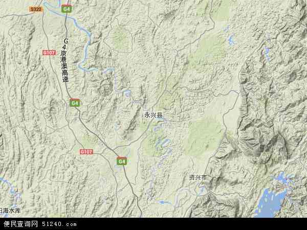 中国湖南省郴州市永兴县复和镇地图(卫星地图)图片