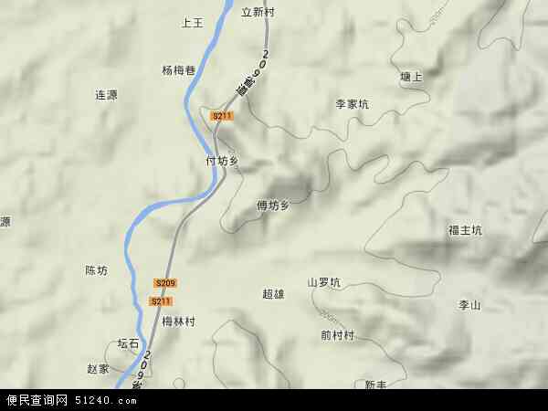 中国江西省抚州市南丰县傅坊乡地图(卫星地图)图片