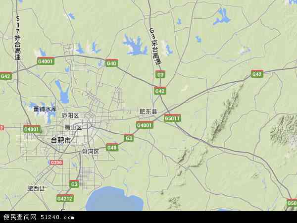 中国安徽省合肥市肥东县地图(卫星地图)图片