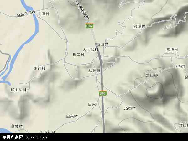 中国浙江省温州市永嘉县枫林镇地图(卫星地图)图片