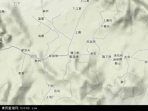 中国广东省韶关市曲江区枫湾镇地图(卫星地图)图片