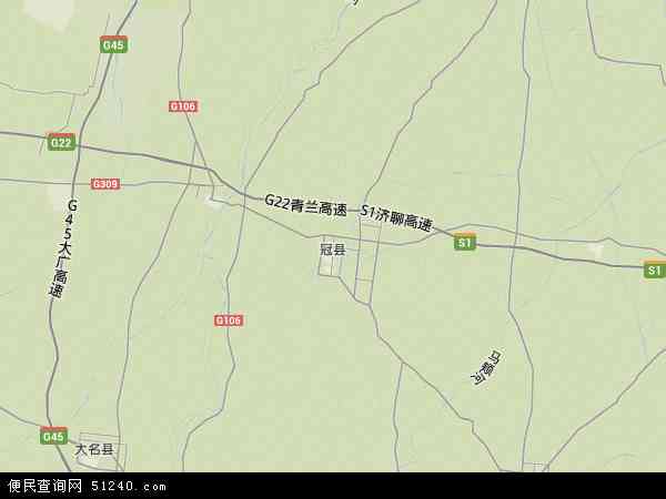 中国山东省聊城市冠县地图(卫星地图)图片