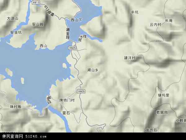 中国浙江省丽水市遂昌县湖山乡地图(卫星地图)图片