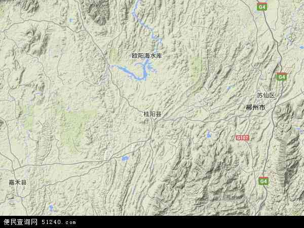 中国湖南省郴州市桂阳县浩塘镇地图(卫星地图)图片