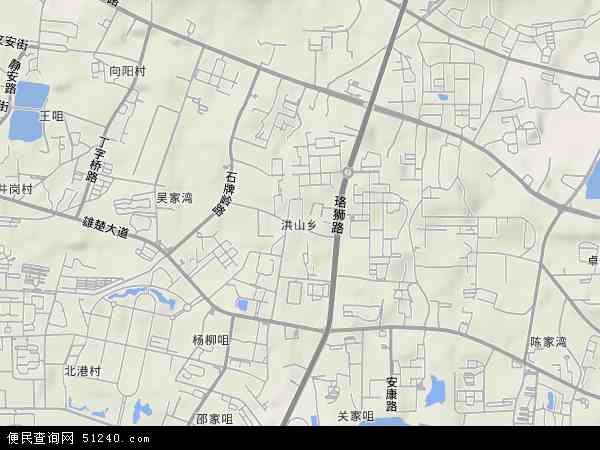 湖北省武汉市洪山区洪山地图(地图)