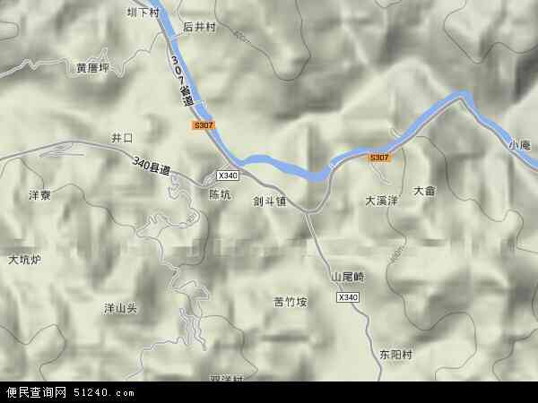 中国福建省泉州市安溪县剑斗镇地图(卫星地图