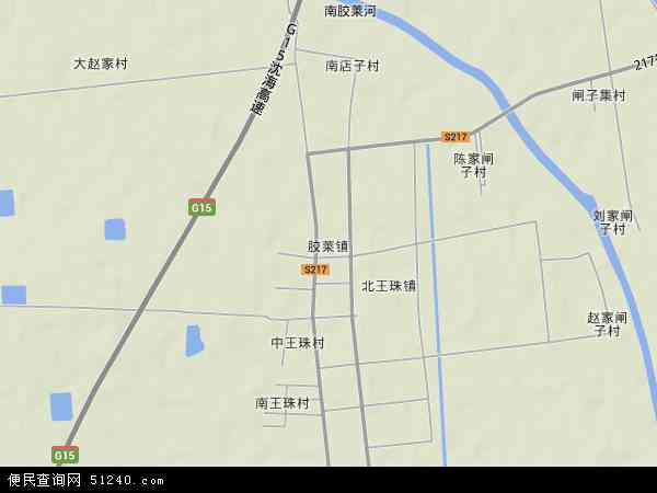中国山东省青岛市胶州市胶莱镇地图(卫星地图)图片