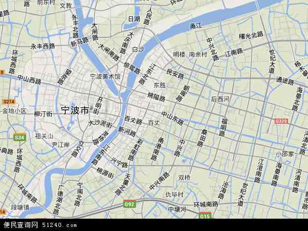 中国浙江省宁波市江东区地图(卫星地图)