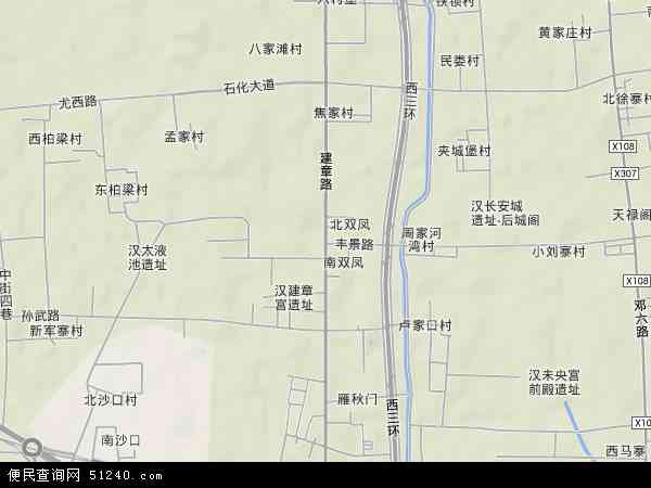 中国陕西省西安市未央区建章路地图(卫星地图