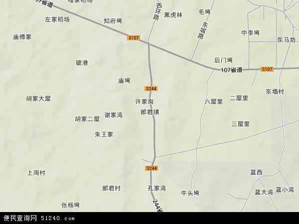 中国湖北省孝感市应城市郎君镇地图(卫星地图)图片