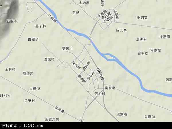 中国四川省德阳市什邡市洛水镇地图(卫星地图)图片