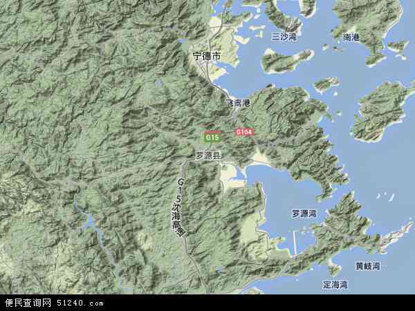 中国福建省福州市罗源县地图(卫星地图)图片