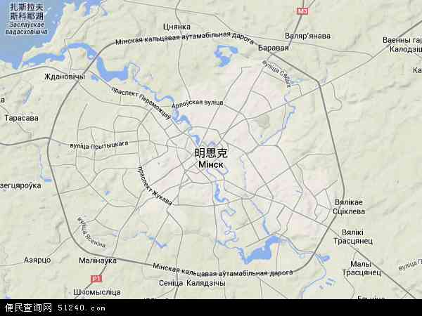 白俄罗斯明斯克市地图(卫星地图)