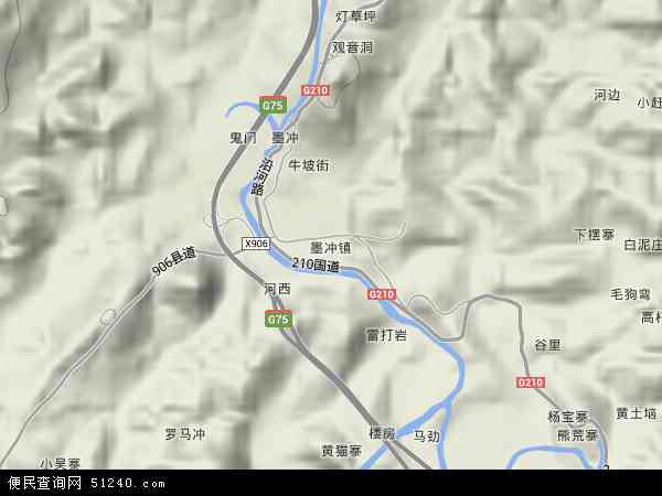 中国贵州省黔南布依族苗族自治州都匀市墨冲镇地图(卫星地图)图片