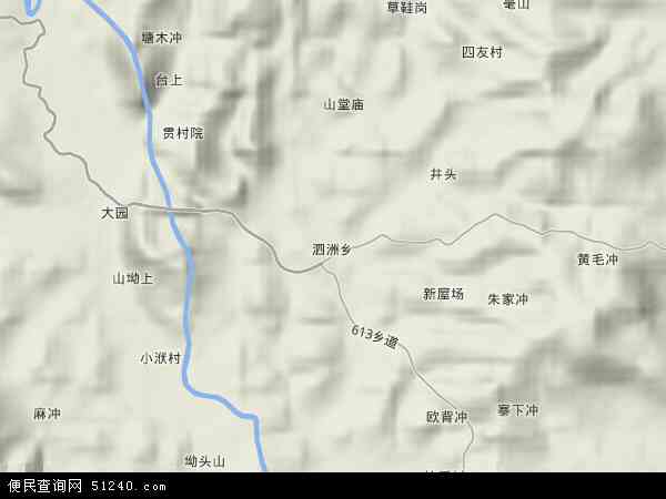 中国湖南省郴州市桂阳县泗洲乡地图(卫星地图)图片