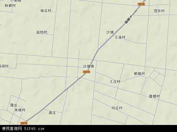 中国山东省聊城市东昌府区沙镇镇地图(卫星地图)图片