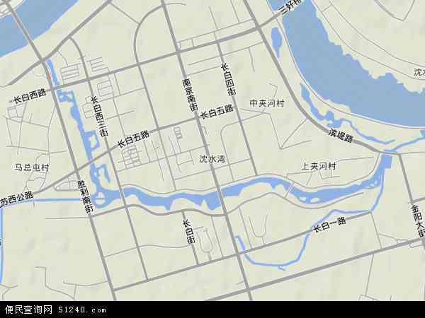 中国辽宁省沈阳市和平区沈水湾地图(卫星地图