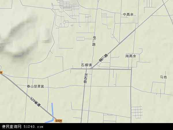 中国山东省泰安市肥城市石横镇地图(卫星地图)图片