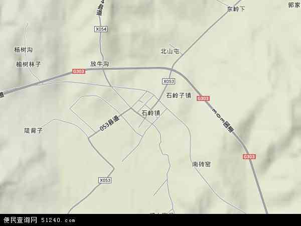 中国吉林省四平市铁东区石岭镇地图(卫星地图)图片