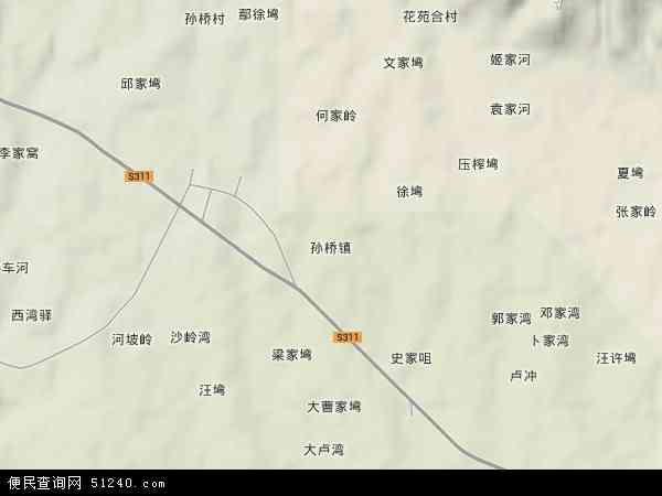 中国湖北省荆门市京山县孙桥镇地图(卫星地图)图片