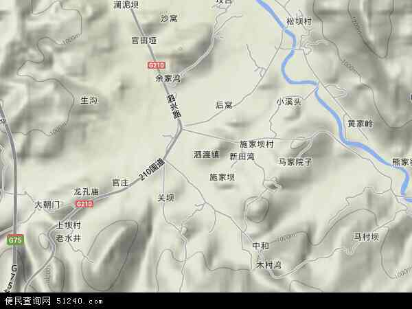 中国贵州省遵义市汇川区泗渡镇地图(卫星地图)图片