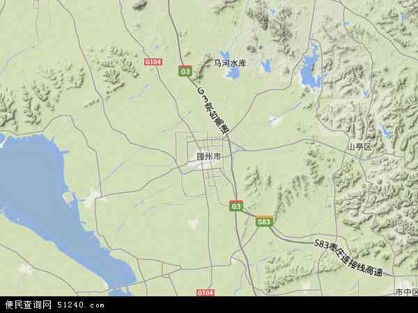 中国山东省枣庄市滕州市地图(卫星地图)图片