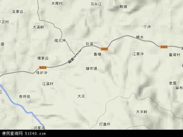中国湖南省郴州市桂阳县塘市镇地图(卫星地图)图片
