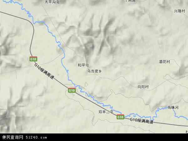 中国黑龙江省哈尔滨市尚志市乌吉密乡地图(卫星地图)图片