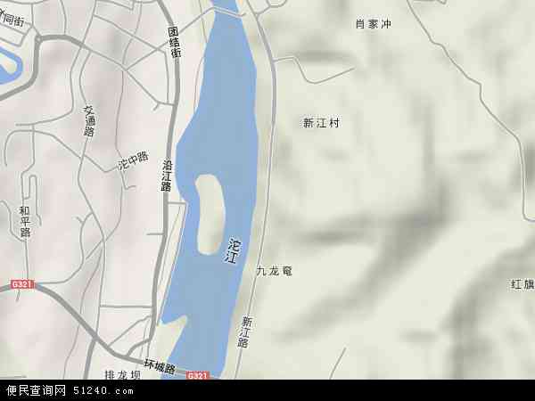 中国四川省内江市东兴区新江地图(卫星地图)