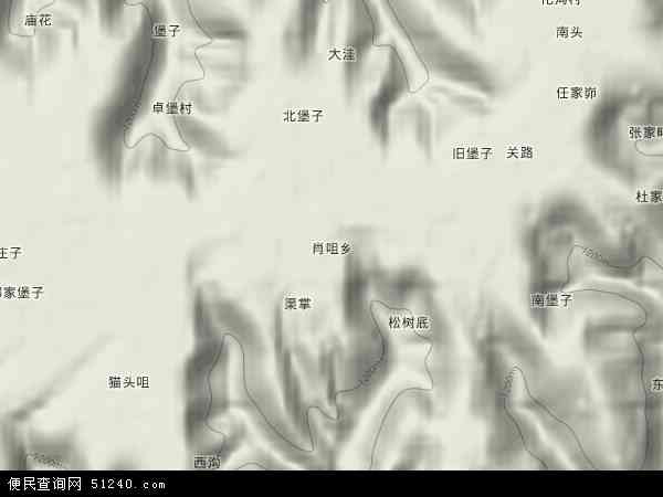 中国甘肃省庆阳市合水县肖咀乡地图(卫星地图)图片