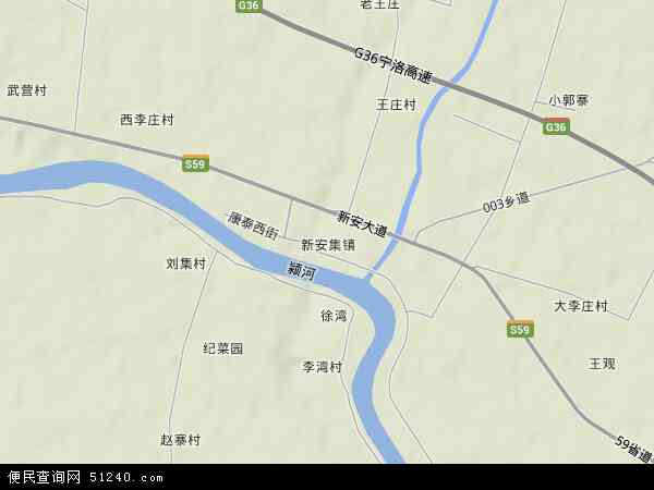 中国河南省周口市沈丘县新安集镇地图(卫星地图)图片